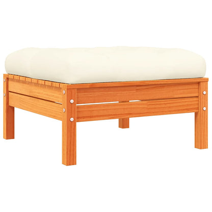 Set Divani Giardino 7 pz con Cuscini Marrone Cera Massello Pino | homemem39