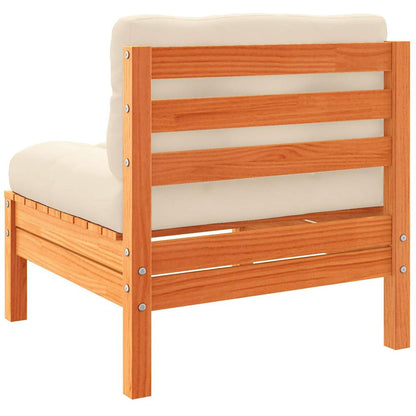 Set Divani Giardino 7 pz con Cuscini Marrone Cera Massello Pino | homemem39