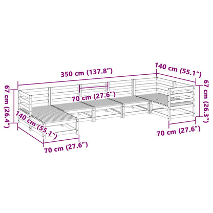 Set Divani da Giardino 7 pz in Legno Impregnato di Pino | homemem39