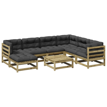 Set Divani da Giardino 8pz con Cuscini Legno Impregnato di Pino - homemem39