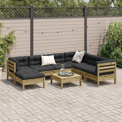 Set Divani da Giardino 8pz con Cuscini Legno Impregnato di Pino | homemem39