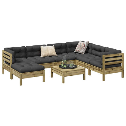 Set Divani da Giardino 8pz con Cuscini Legno Impregnato di Pino | homemem39
