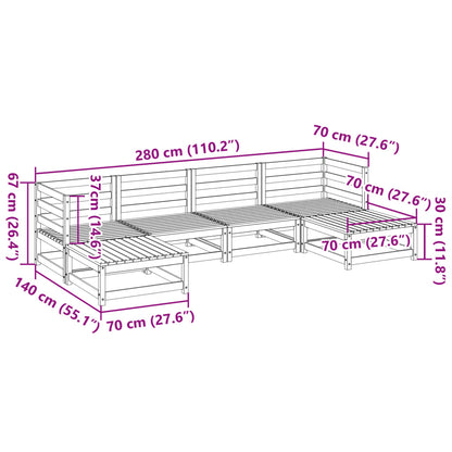 Set Divani da Giardino 6 pz in Legno Massello Abete Douglas | homemem39
