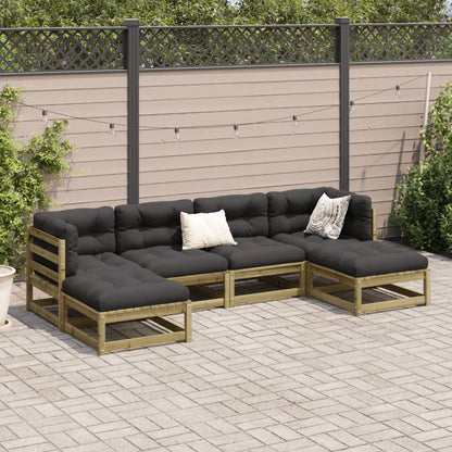 Set Divani da Giardino 6pz con Cuscini Legno Impregnato di Pino - homemem39