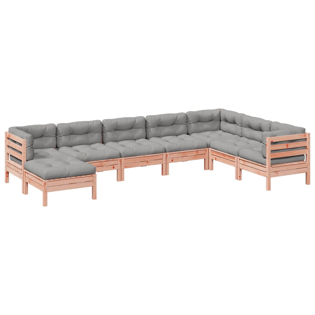 Set Divani da Giardino 8 pz con Cuscini Massello Abete Douglas | homemem39