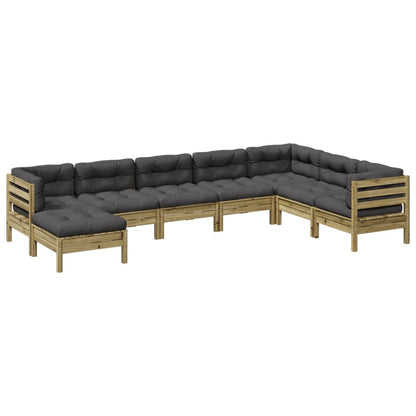 Set Divani da Giardino 8pz con Cuscini Legno Impregnato di Pino | homemem39