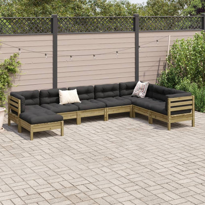 Set Divani da Giardino 8pz con Cuscini Legno Impregnato di Pino - homemem39