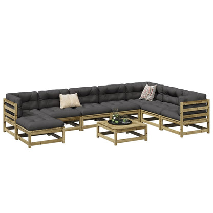 Set Divani da Giardino 9pz con Cuscini Legno Impregnato di Pino - homemem39