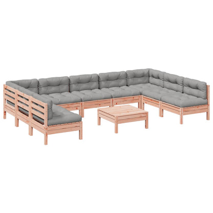 Set Divani Giardino 10 pz con Cuscini Massello Abete Douglas | homemem39