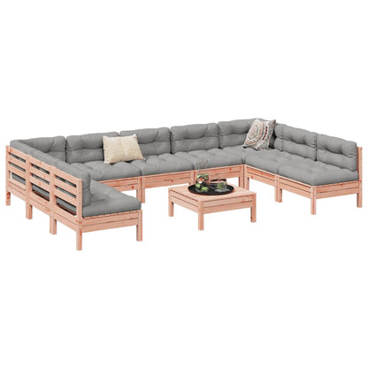 Set Divani Giardino 10 pz con Cuscini Massello Abete Douglas | homemem39