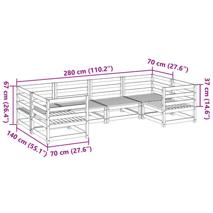 Set Divani da Giardino 6 pz in Legno Massello Abete Douglas | homemem39