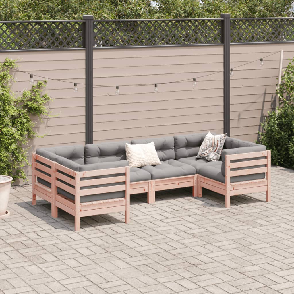 Set Divani Giardino 6 pz Cuscini Legno Massello Abete Douglas | homemem39