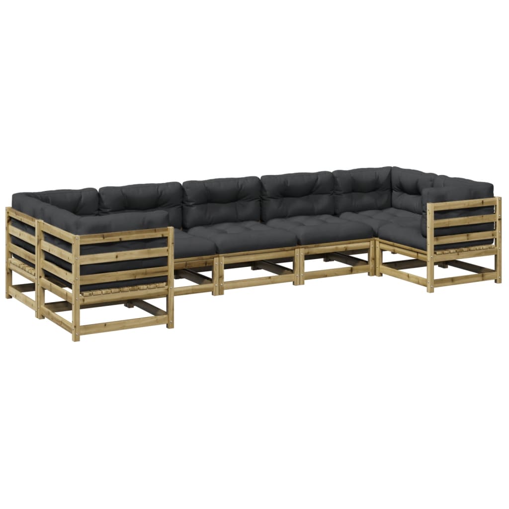 Set Divani da Giardino 7pz con Cuscini Legno Impregnato di Pino - homemem39