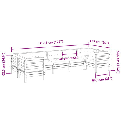 Set Divani da Giardino 7pz con Cuscini Legno Impregnato di Pino | homemem39