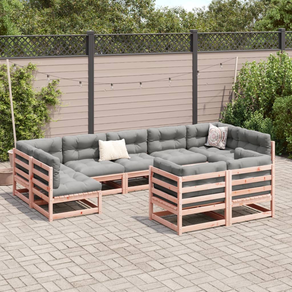 Set Divani da Giardino 9 pz in Legno Massello Abete Douglas | homemem39