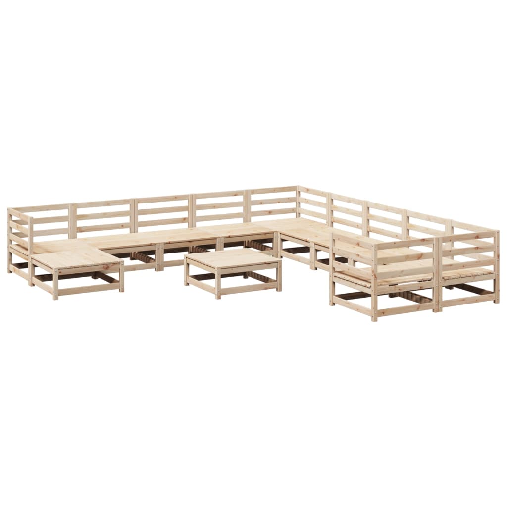 Set Divani da Giardino 12 pz in Legno Massello di Pino - homemem39
