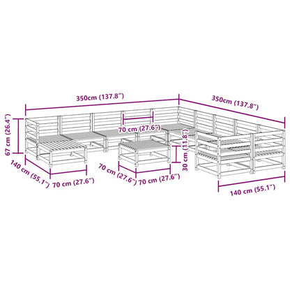 Set Divani da Giardino 12 pz in Legno Massello di Pino | homemem39