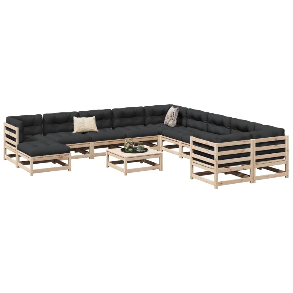 Set Divani da Giardino 12 pz in Legno Massello di Pino | homemem39