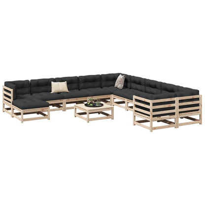 Set Divani da Giardino 12 pz in Legno Massello di Pino | homemem39
