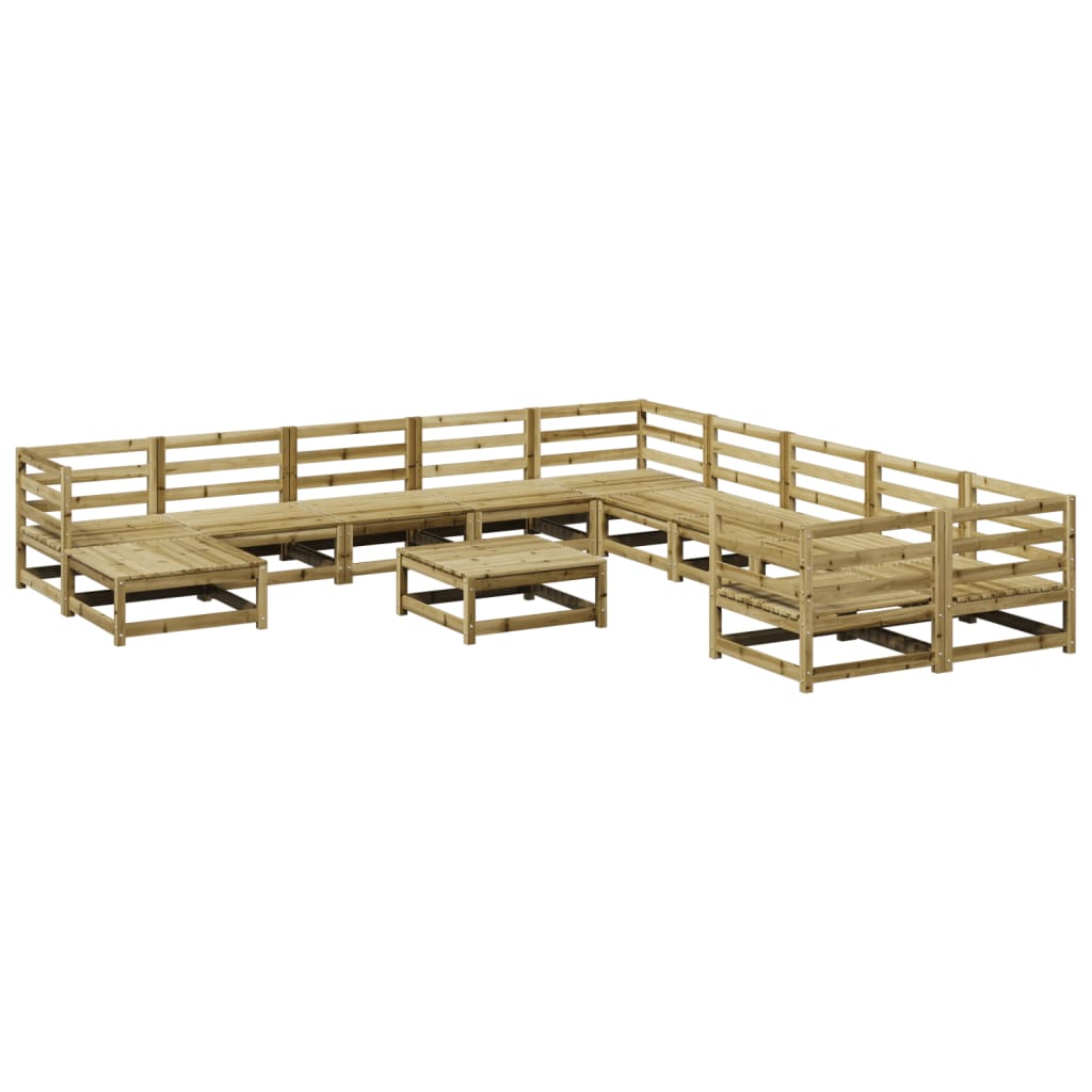 Set Divani da Giardino 12 pz in Legno Impregnato di Pino | homemem39