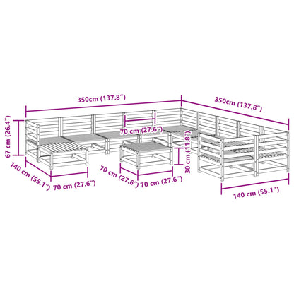 Set Divani da Giardino 12 pz in Legno Impregnato di Pino | homemem39