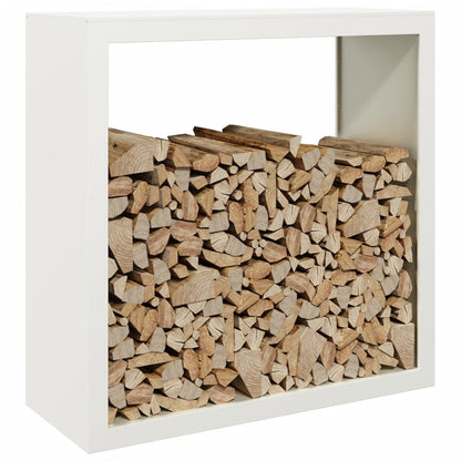 Rastrelliera per Legna da Ardere Bianca 100x40x100cm in Acciaio - homemem39