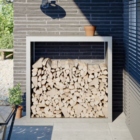 Rastrelliera per Legna da Ardere 100x40x100 cm in Acciaio Inox - homemem39