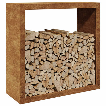 Rack per Legna da Ardere 100x40x100 cm in Acciaio Corten - homemem39