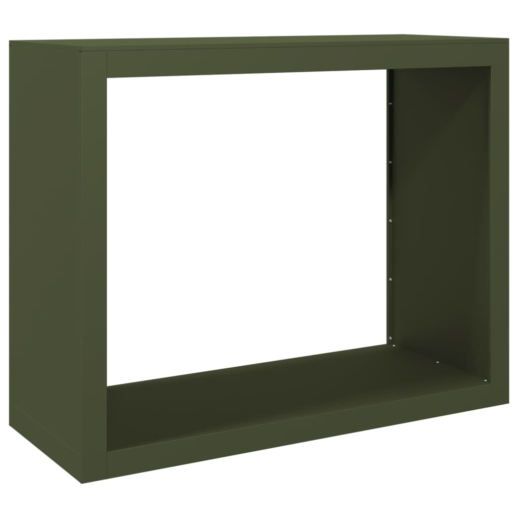 Rastrelliera per Legna da Ardere Verde 100x40x80 cm in Acciaio - homemem39
