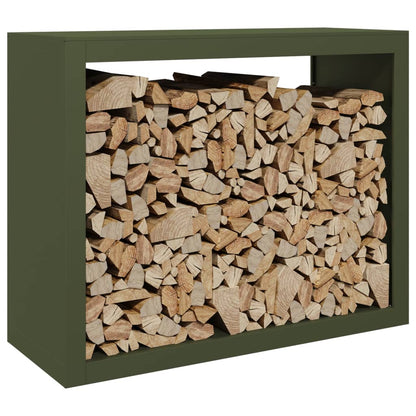 Rastrelliera per Legna da Ardere Verde 100x40x80 cm in Acciaio - homemem39