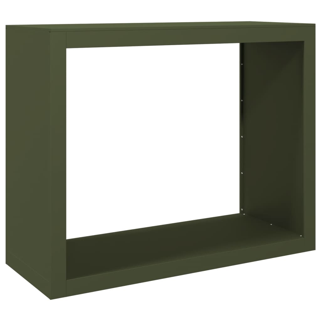 Rastrelliera per Legna da Ardere Verde 100x40x80 cm in Acciaio - homemem39