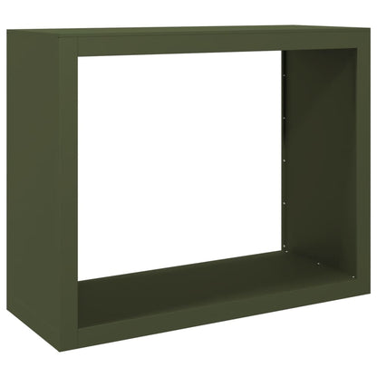 Rastrelliera per Legna da Ardere Verde 100x40x80 cm in Acciaio - homemem39