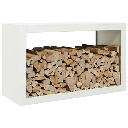 Rastrelliera per Legna da Ardere Bianca 100x40x60 cm in Acciaio - homemem39