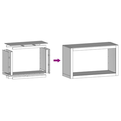 Rastrelliera per Legna da Ardere 100x40x60 cm in Acciaio Inox - homemem39