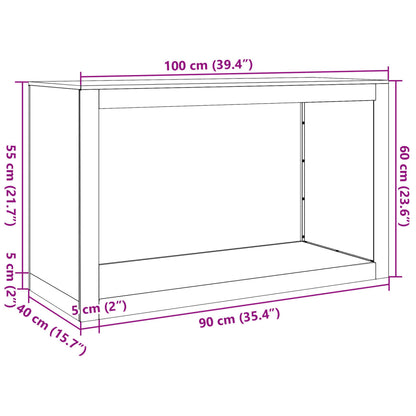 Rastrelliera per Legna da Ardere 100x40x60 cm in Acciaio Inox