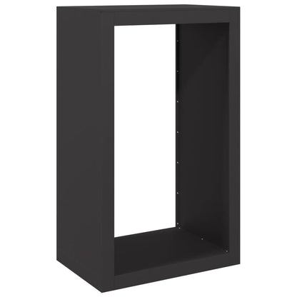 Rastrelliera per Legna da Ardere Nera 60x40x100 cm in Acciaio - homemem39