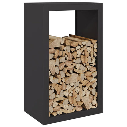 Rastrelliera per Legna da Ardere Nera 60x40x100 cm in Acciaio - homemem39