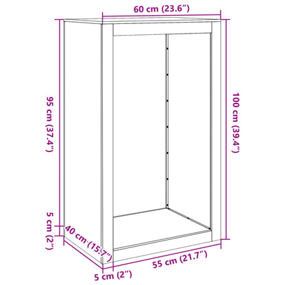 Rastrelliera per Legna da Ardere Nera 60x40x100 cm in Acciaio - homemem39