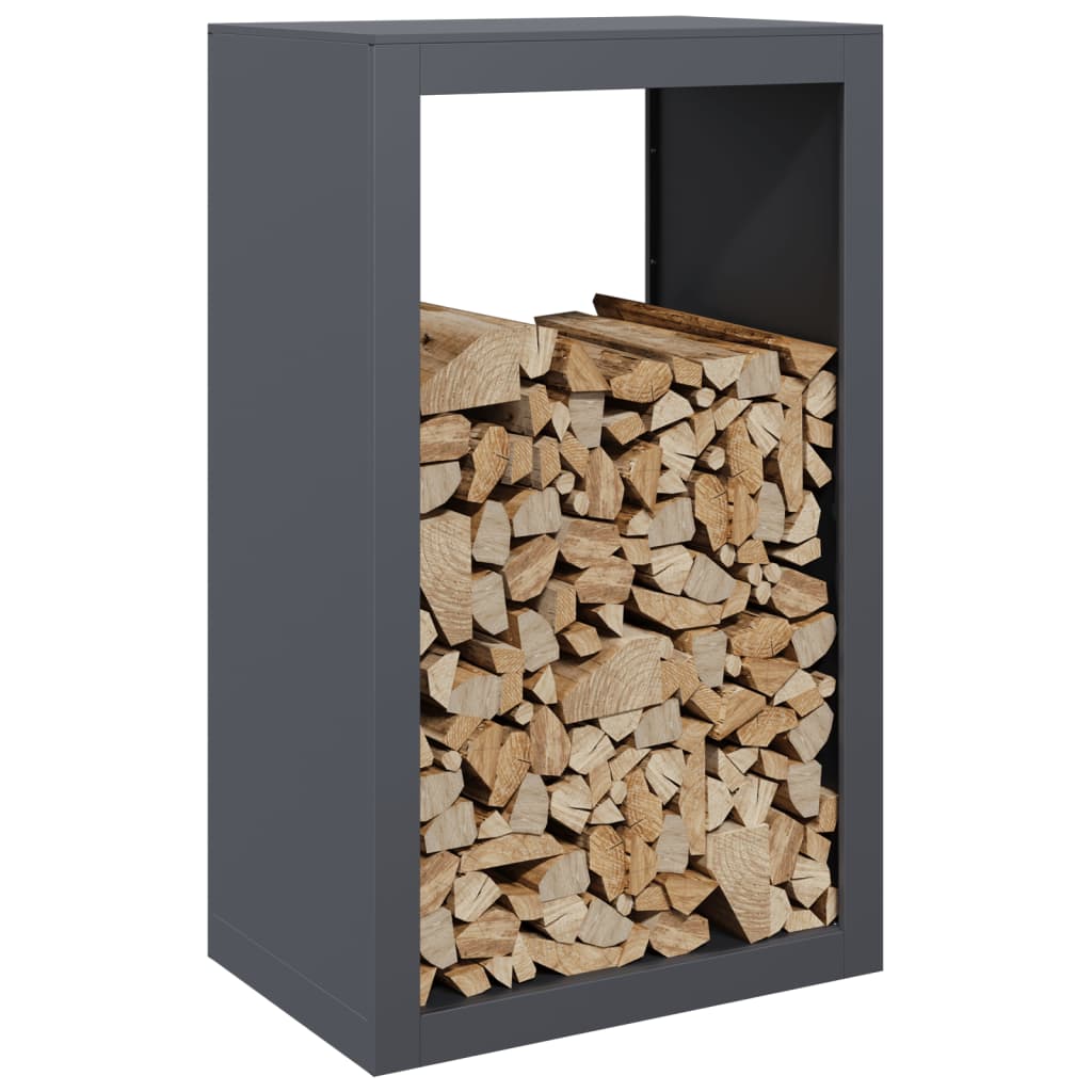 Rastrelliera per Legna da Ardere Antracite 60x40x100 cm Acciaio - homemem39