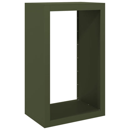 Rastrelliera per Legna da Ardere Verde 60x40x100 cm in Acciaio - homemem39