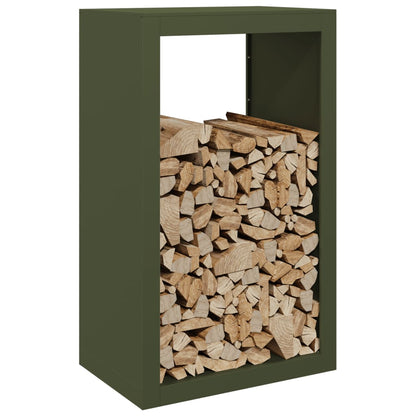 Rastrelliera per Legna da Ardere Verde 60x40x100 cm in Acciaio - homemem39