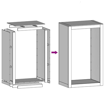 Rastrelliera per Legna da Ardere 60x40x100 cm in Acciaio Inox