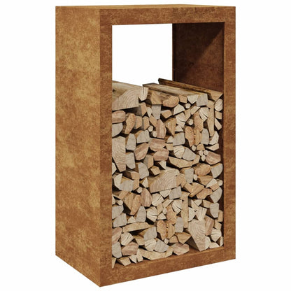 Rack per Legna da Ardere 60x40x100 cm in Acciaio Corten - homemem39