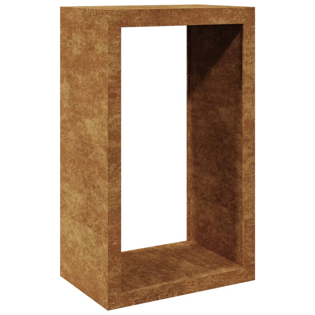 Rack per Legna da Ardere 60x40x100 cm in Acciaio Corten - homemem39