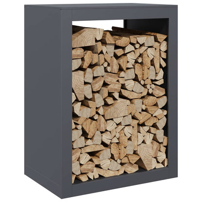 Rastrelliera per Legna da Ardere Antracite 60x40x80 cm Acciaio - homemem39