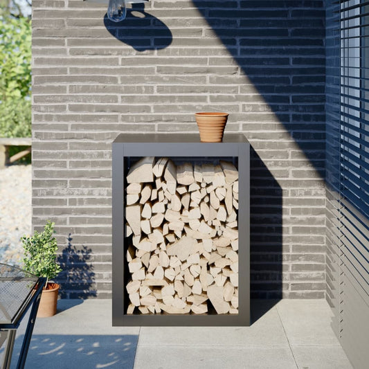 Rastrelliera per Legna da Ardere Antracite 60x40x80 cm Acciaio - homemem39