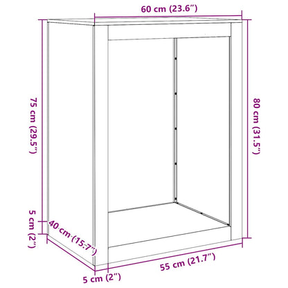 Rastrelliera per Legna 60x40x80 cm in Acciaio Zincato