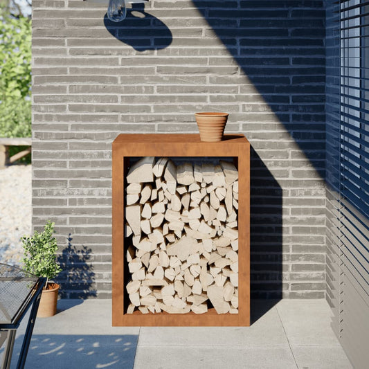 Portalegna 60x40x80 cm in Acciaio Corten - homemem39