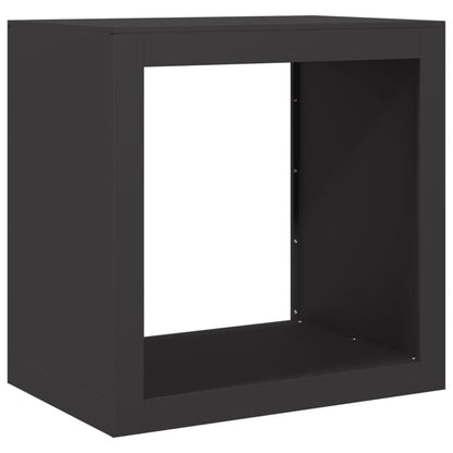 Rastrelliera per Legna da Ardere Nera 60x40x60 cm in Acciaio - homemem39