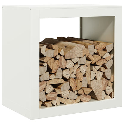 Rastrelliera per Legna da Ardere Bianca 60x40x60 cm in Acciaio - homemem39